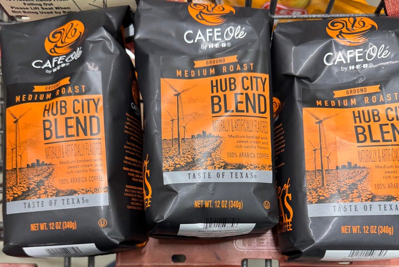 heb Introducing Cafe Ole by H‑E‑B Hub City Blend sweet cream and vanillaMedium Roast Ground Coffeeppack of 3